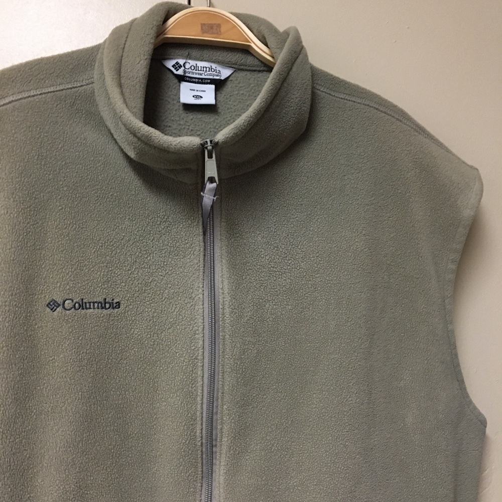 Columbia Men's Olive Green Full-Zip Fleece Vest
